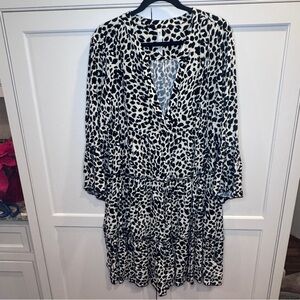 Chic Black and White Animal Print Dress